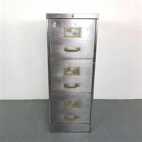 vintage polished steel filing cabinets 